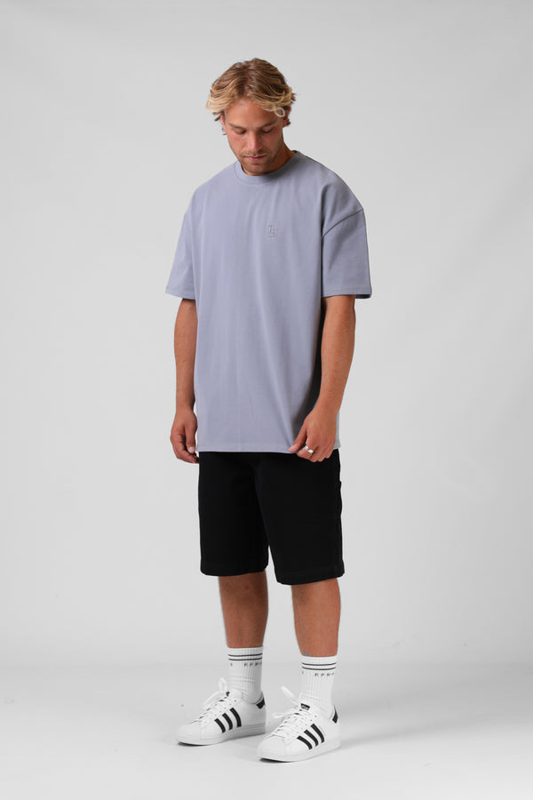 Sanded OS Tee - Dusty Blue