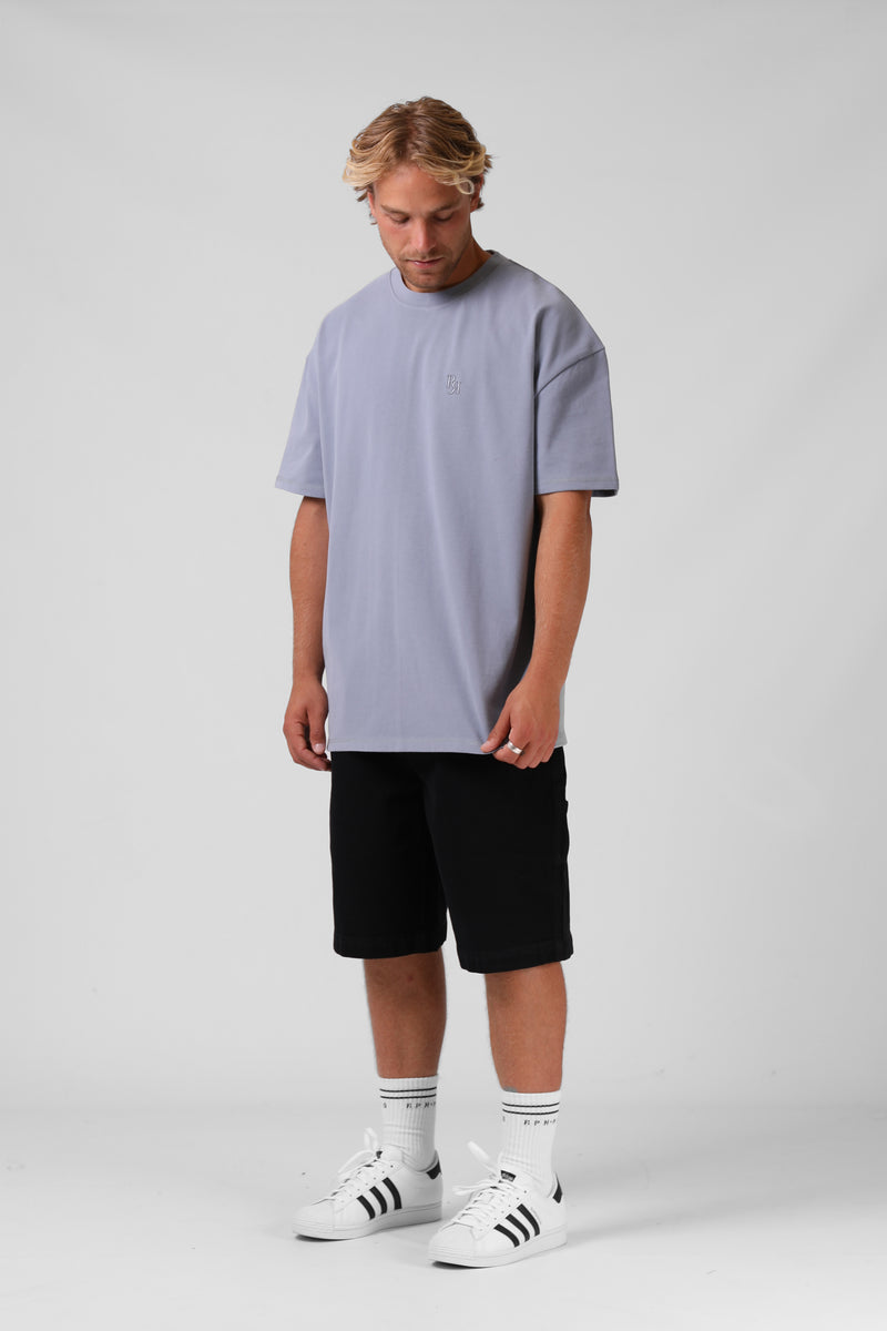 Sanded OS Tee - Dusty Blue