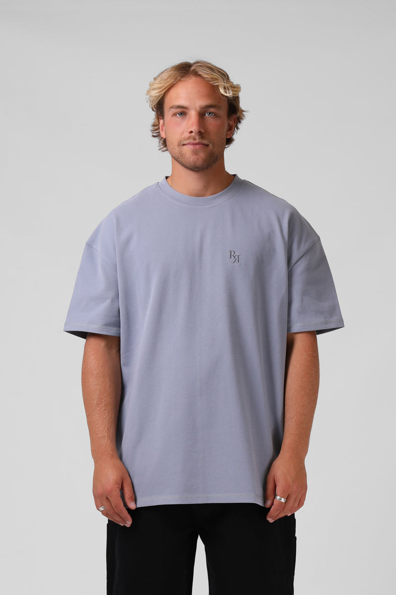 Sanded OS Tee - Dusty Blue