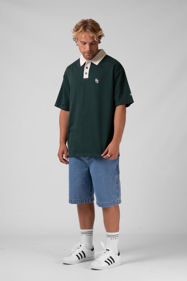 Contrast Polo - Bottle/Cream