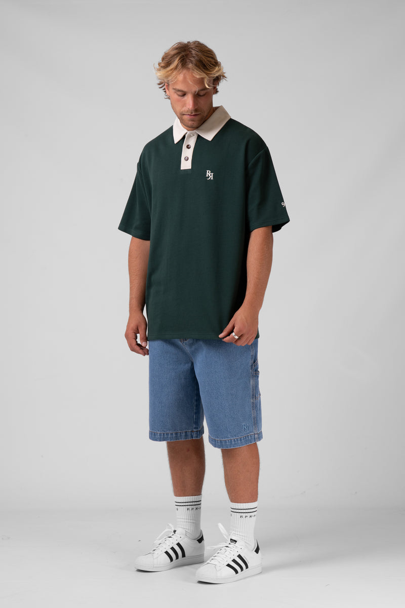 Contrast Polo - Bottle/Cream