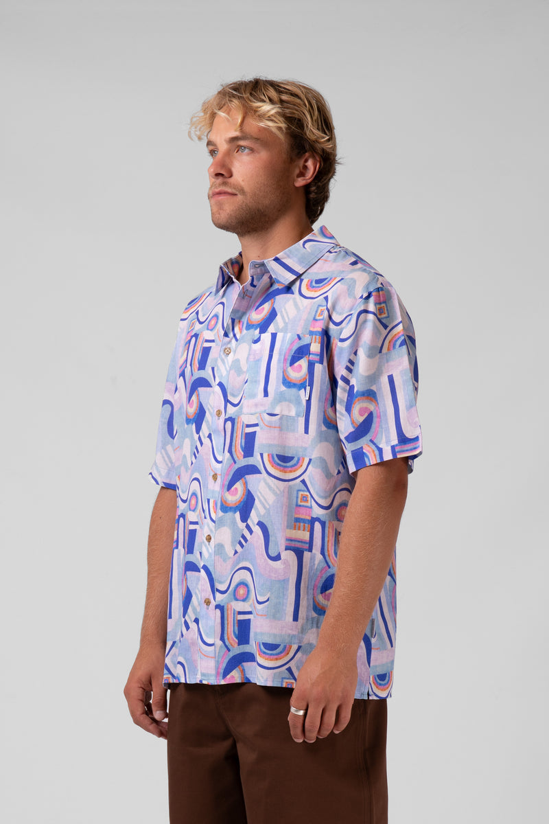 Party Shirt - Blue Abstract