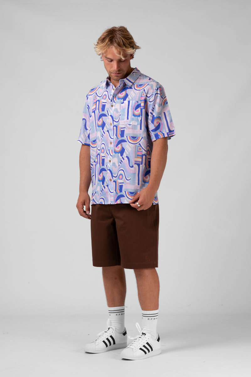 Party Shirt - Blue Abstract