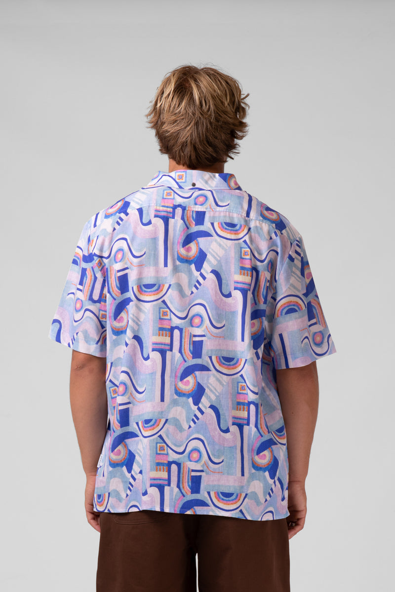 Party Shirt - Blue Abstract
