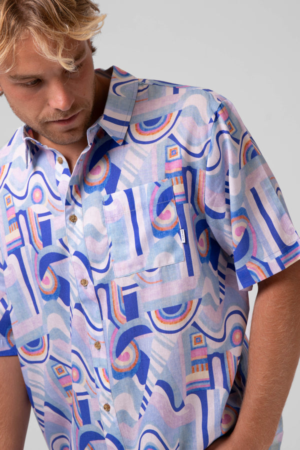 Party Shirt - Blue Abstract