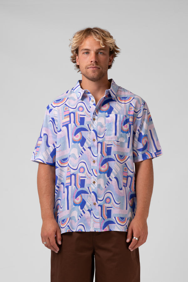 Party Shirt - Blue Abstract