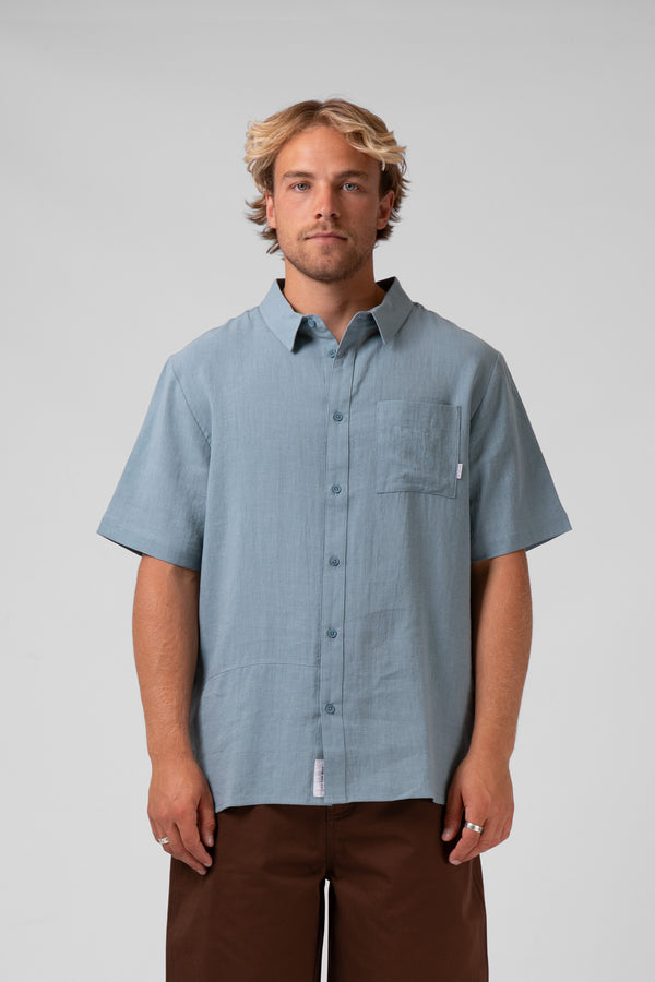 Linen Shirt - Dusty Blue