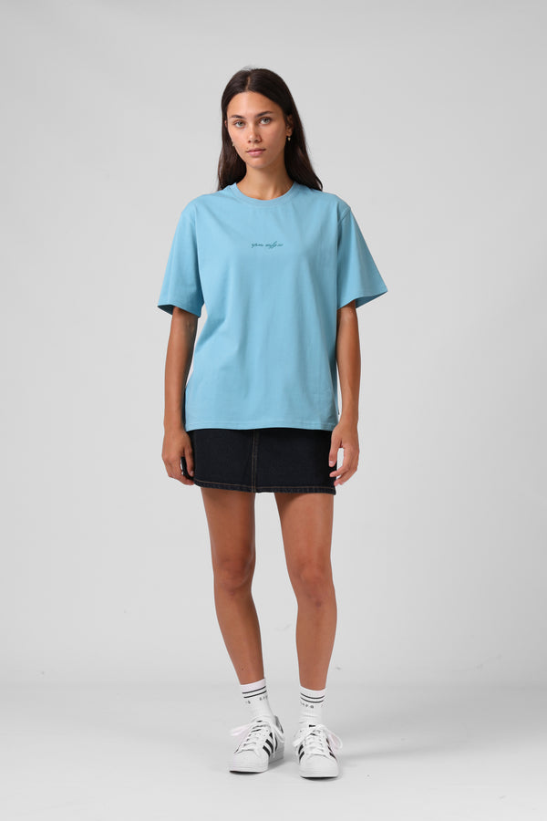 OS Script Tee - Pacific Blue