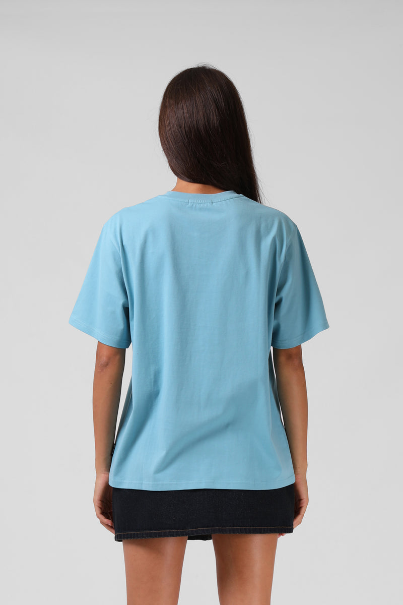 OS Script Tee - Pacific Blue