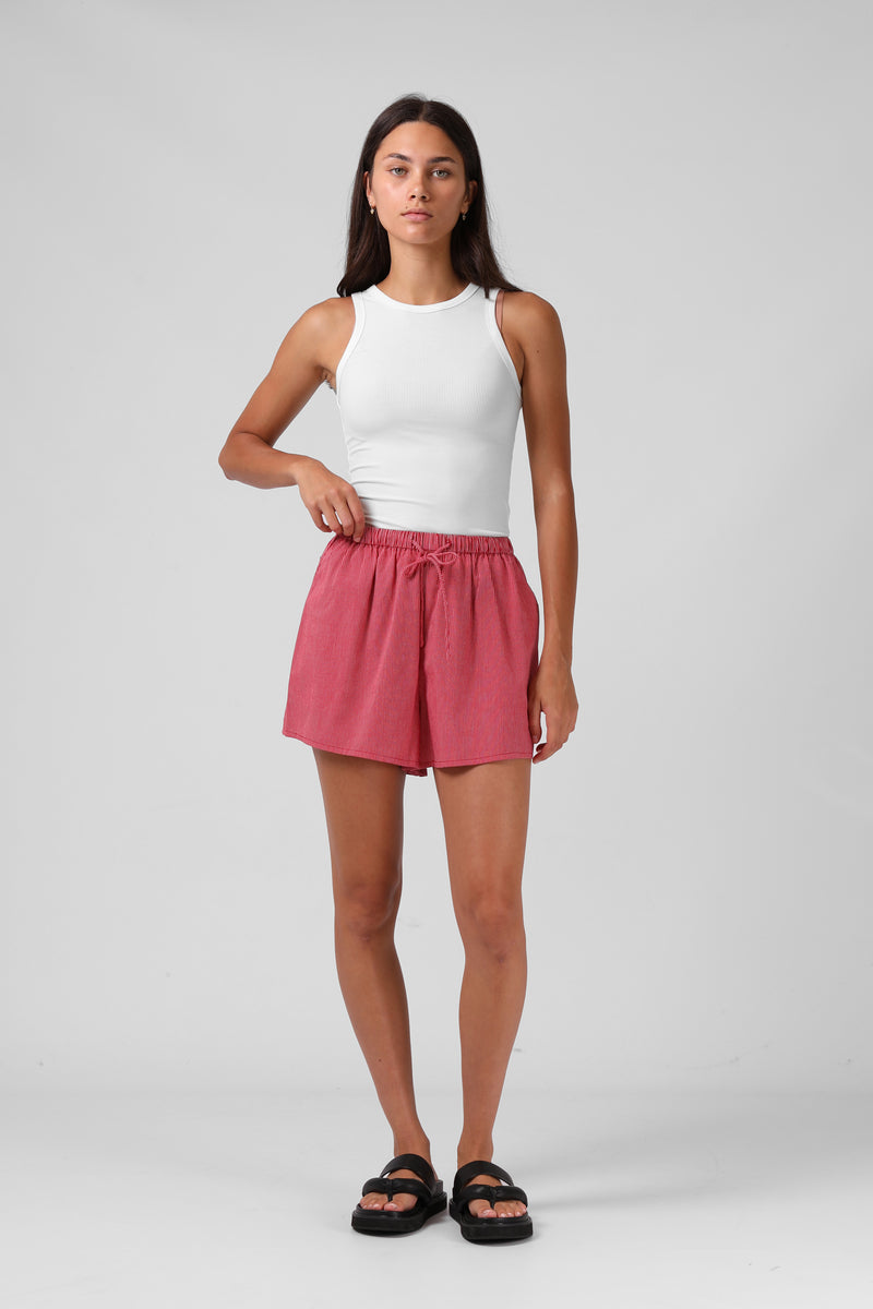 Ribbed Singlet - White