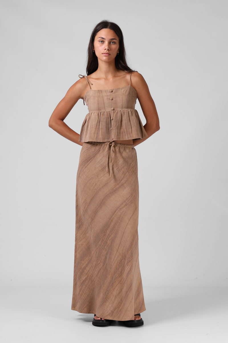 Isabella Midi Skirt - Cinnamon