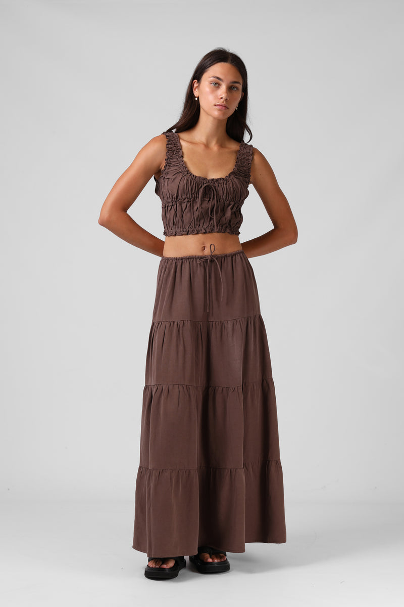 Ruby Maxi Skirt - Chocolate