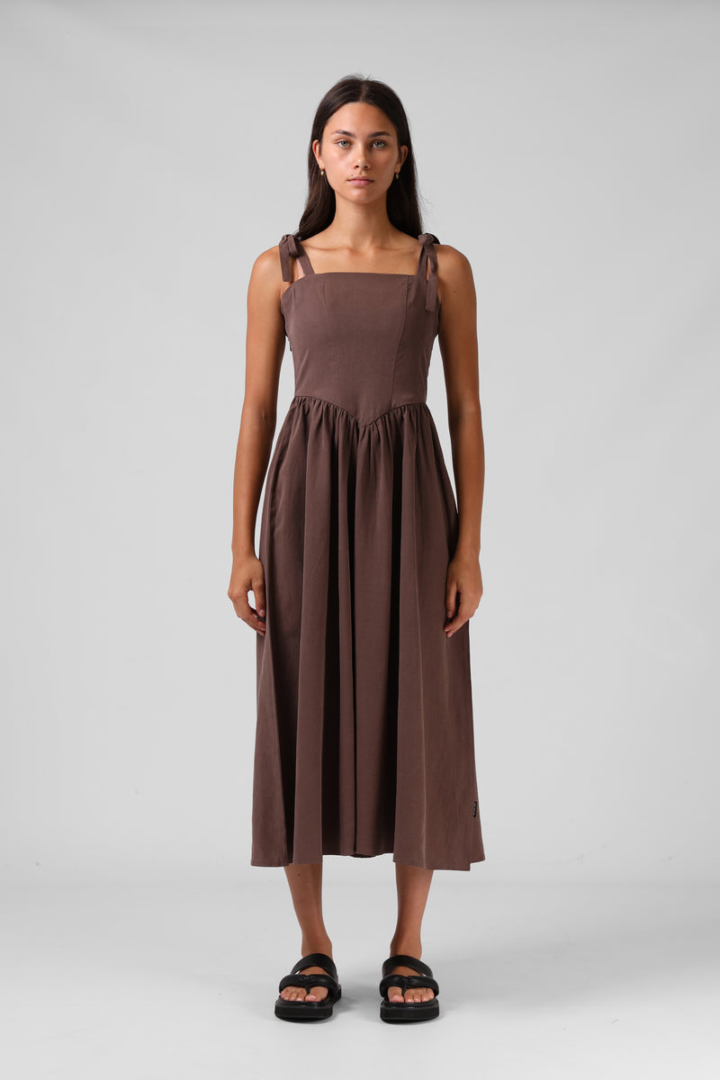 Sofia Midi Dress - Chocolate