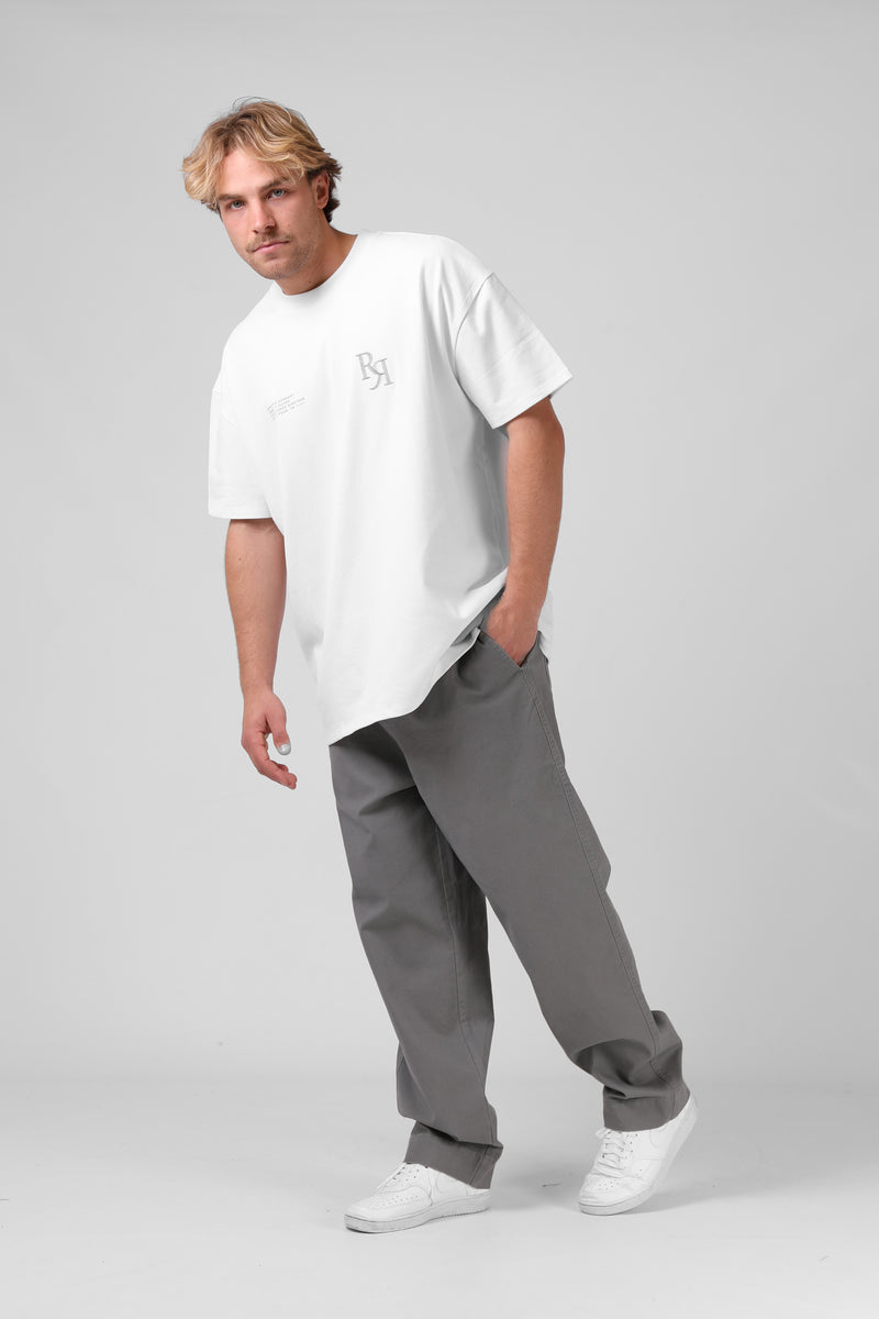 Street Sanded OS Tee - White