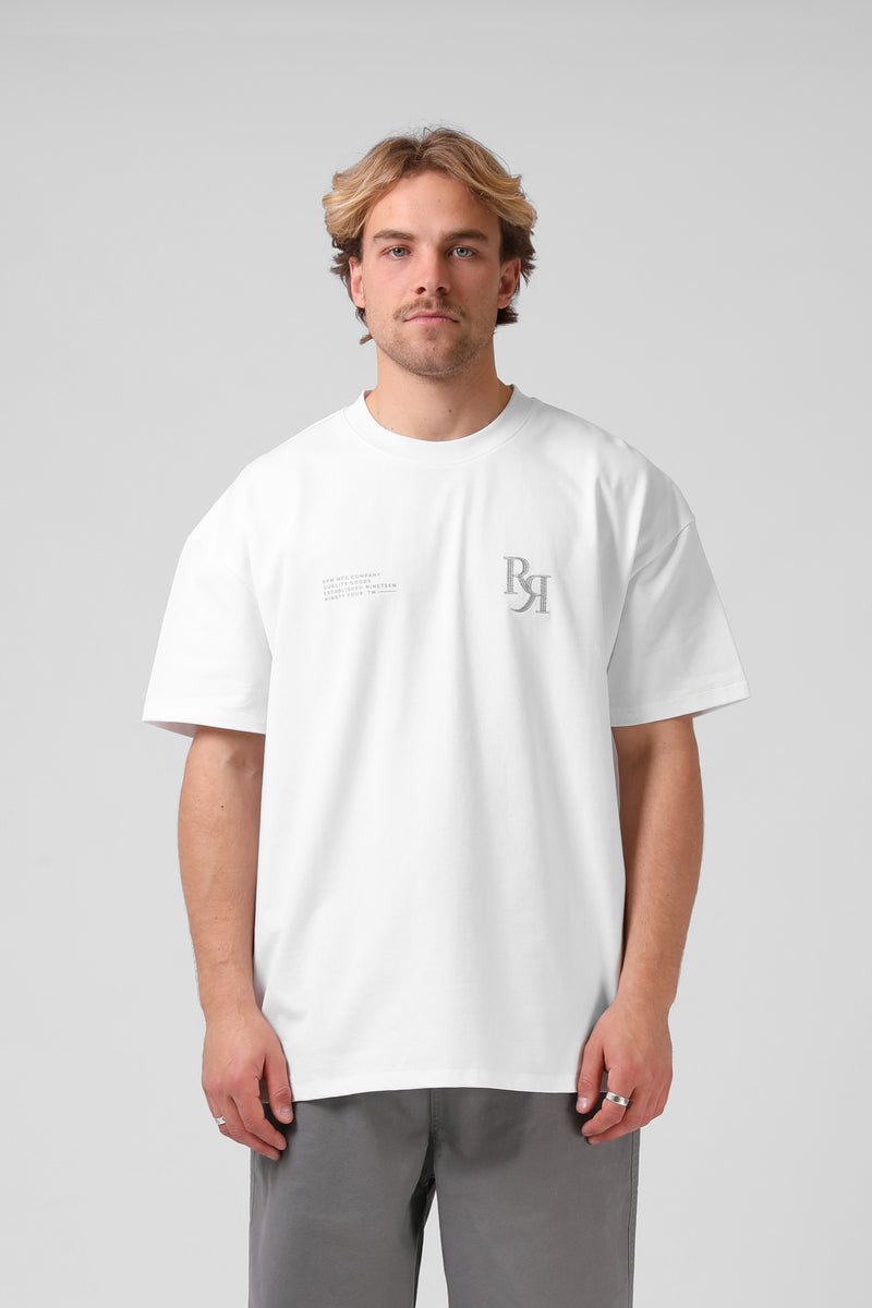 Street Sanded OS Tee - White