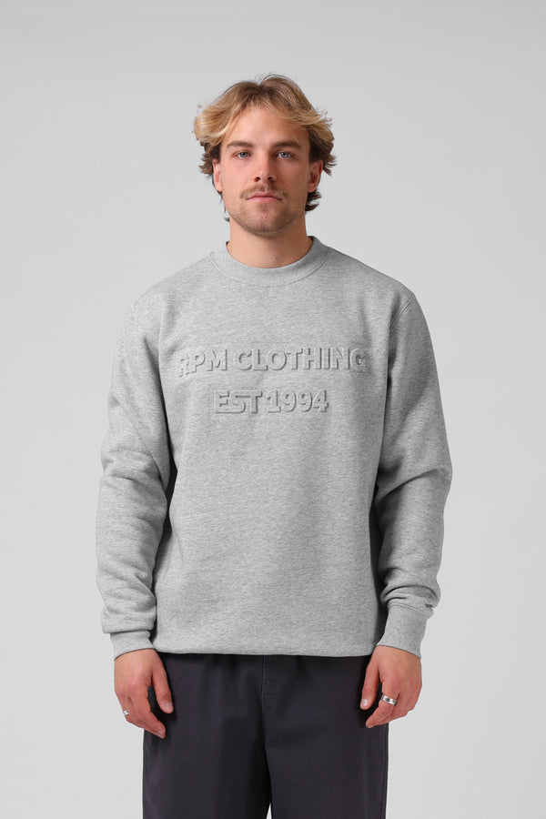 Emboss Crew - Grey Marl