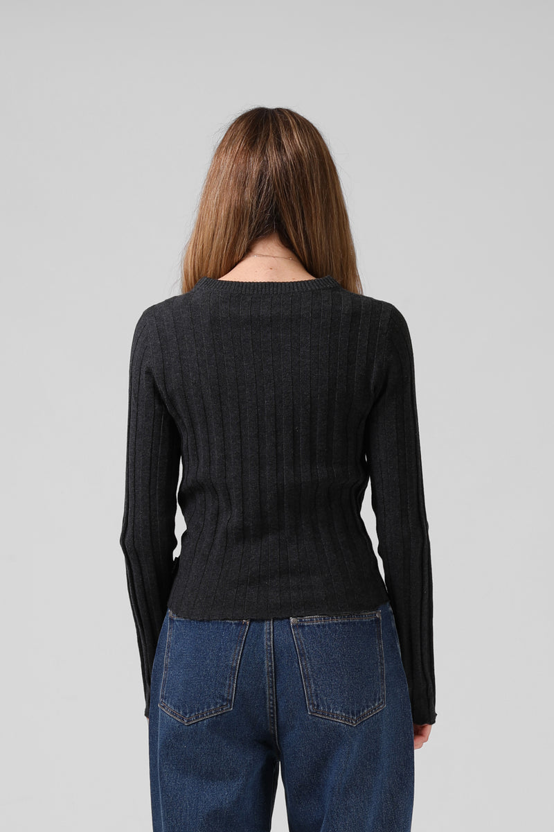 Knitted L/S - Black Marl