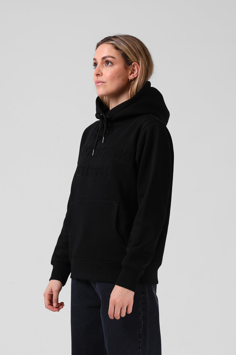 Emboss Print Hood - Black