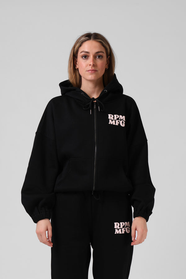 Zip Thru Hood - Black