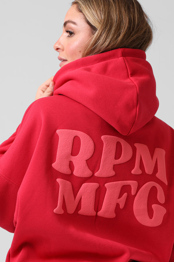 Zip Thru Hood - Red