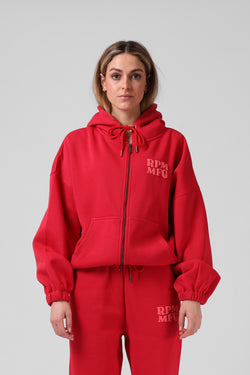Zip Thru Hood - Red