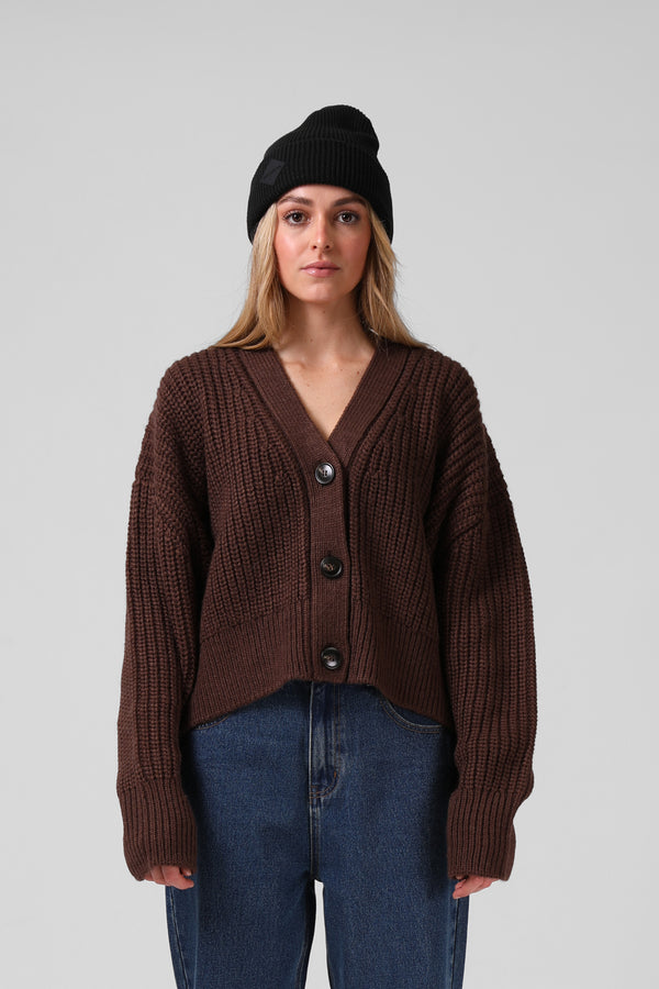 Chunky Cardigan - Chocolate