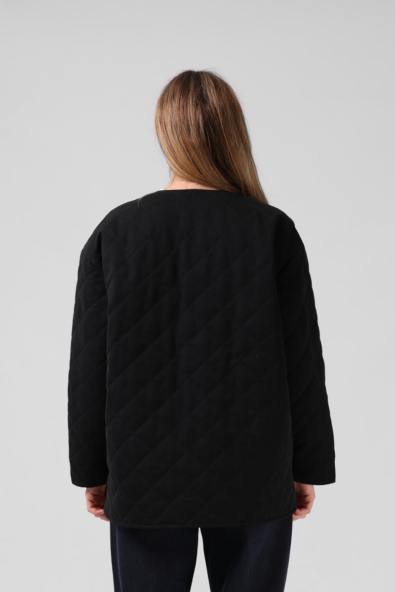 W. Quilted Jacket  - Black