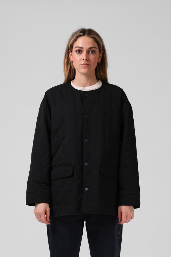 W. Quilted Jacket  - Black