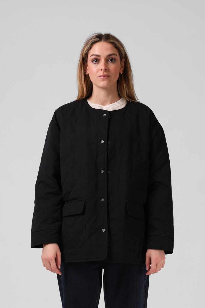 W. Quilted Jacket  - Black