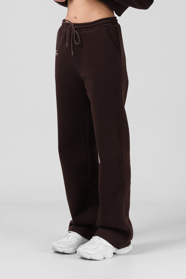 Wide Leg Track Pant - Chocolate