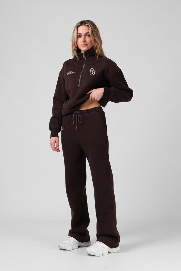 Wide Leg Track Pant - Chocolate