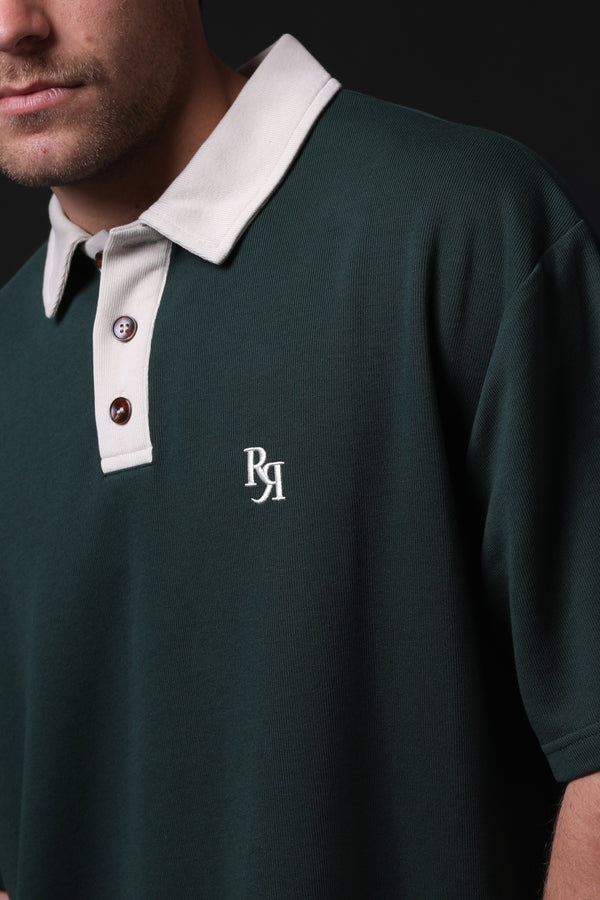 Contrast Polo - Bottle/Cream