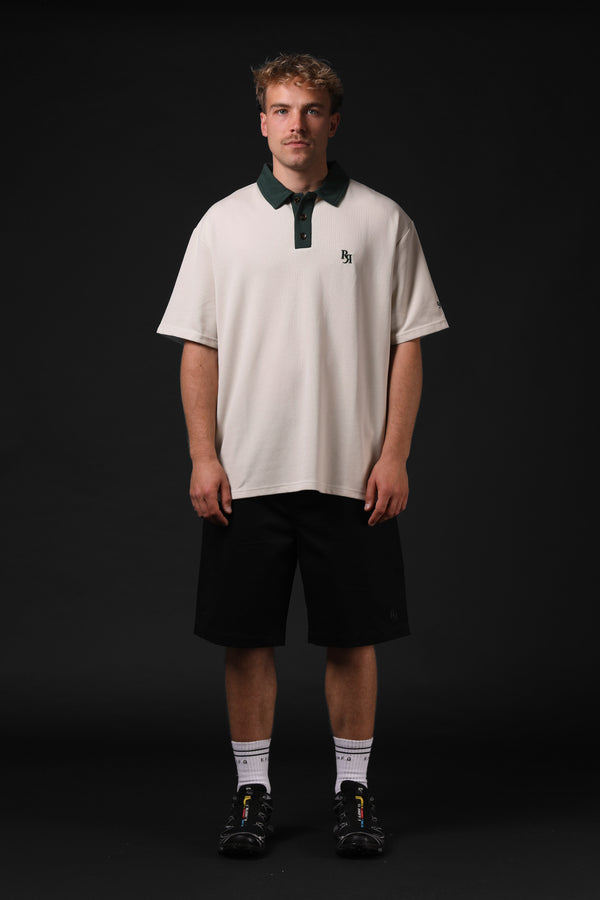 Contrast Polo - Cream/Bottle